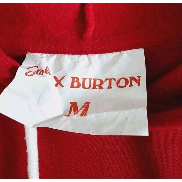 BURTON X STOLI Vodka Red White Up To Snow Good Hoodie Sweatshirt Size Medium Men - Picture 2 of 6